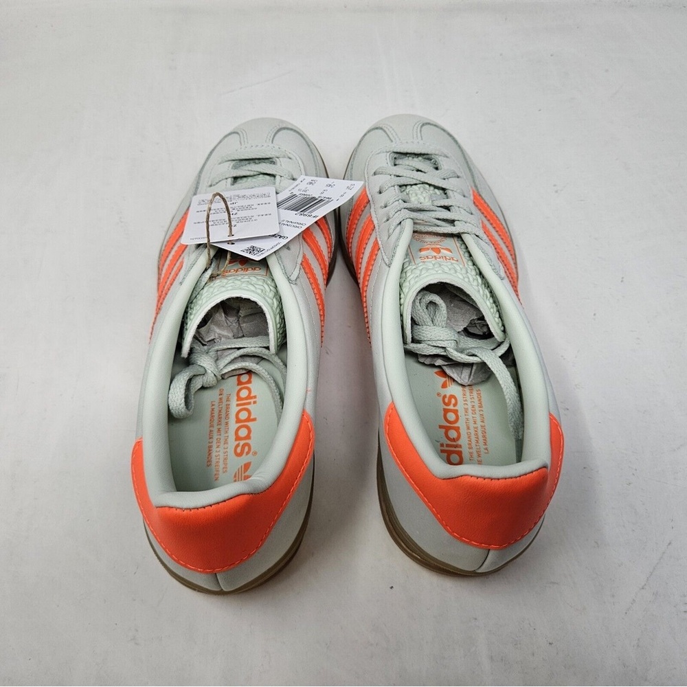 Wmns Adidas Gazelle Indoor Linen Green Orange Sneaker - Picture 3 of 4